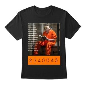 Trump in a prison cell reading